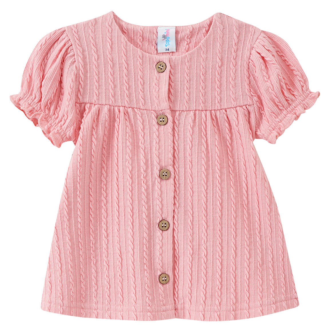 Topomini Baby T-Shirt aus strukturiertem Material rosa