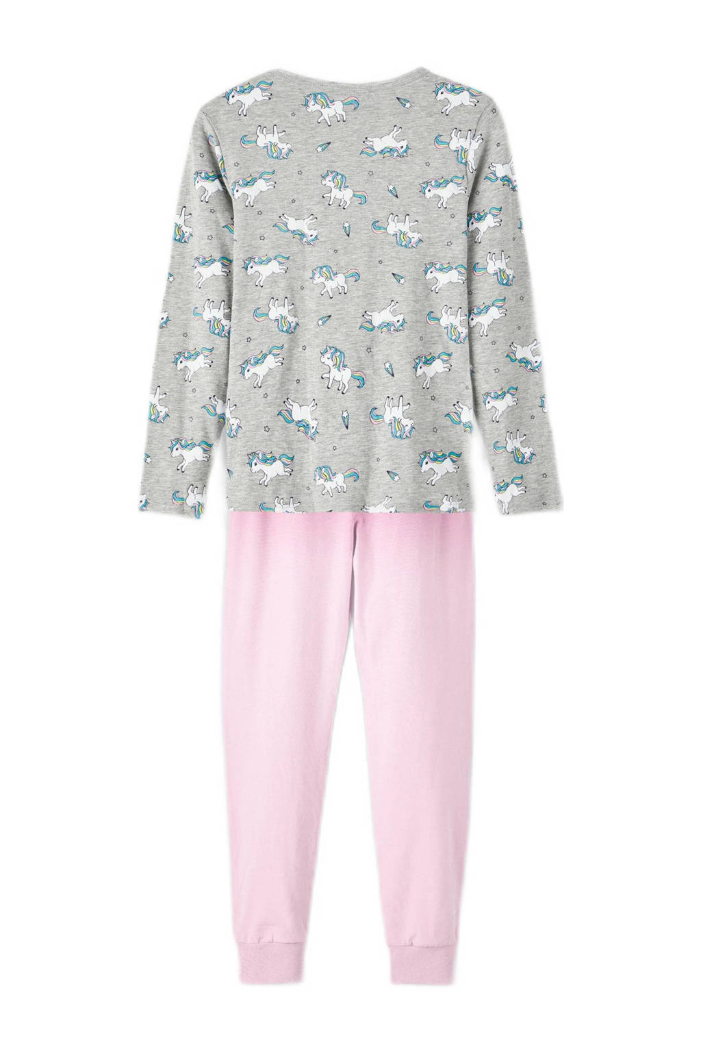 NAME IT pyjama NKFNIGHTSET met all over print grijs/roze