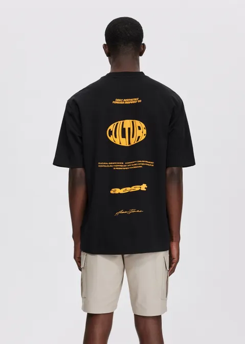 T-shirt met print aest zwart (ZWART)