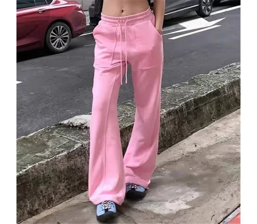 Asiris - Lage taille effen rechte joggingbroek
