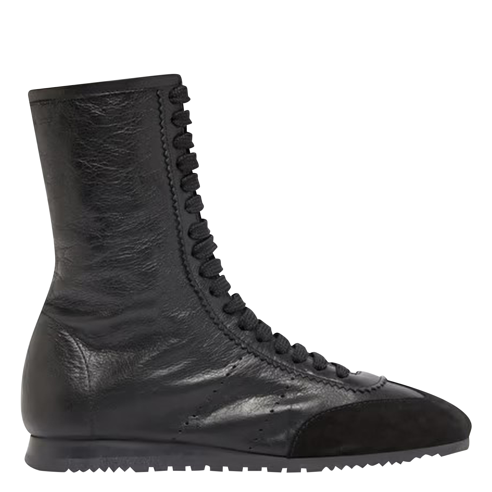 DOUBONE - Baskets hautes à lacets en cuir | Noir