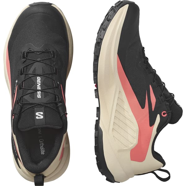 Chaussure trail SALOMON GENESIS GORE-TEX W BLACK/TENDER PEACH/FUSION CORAL
