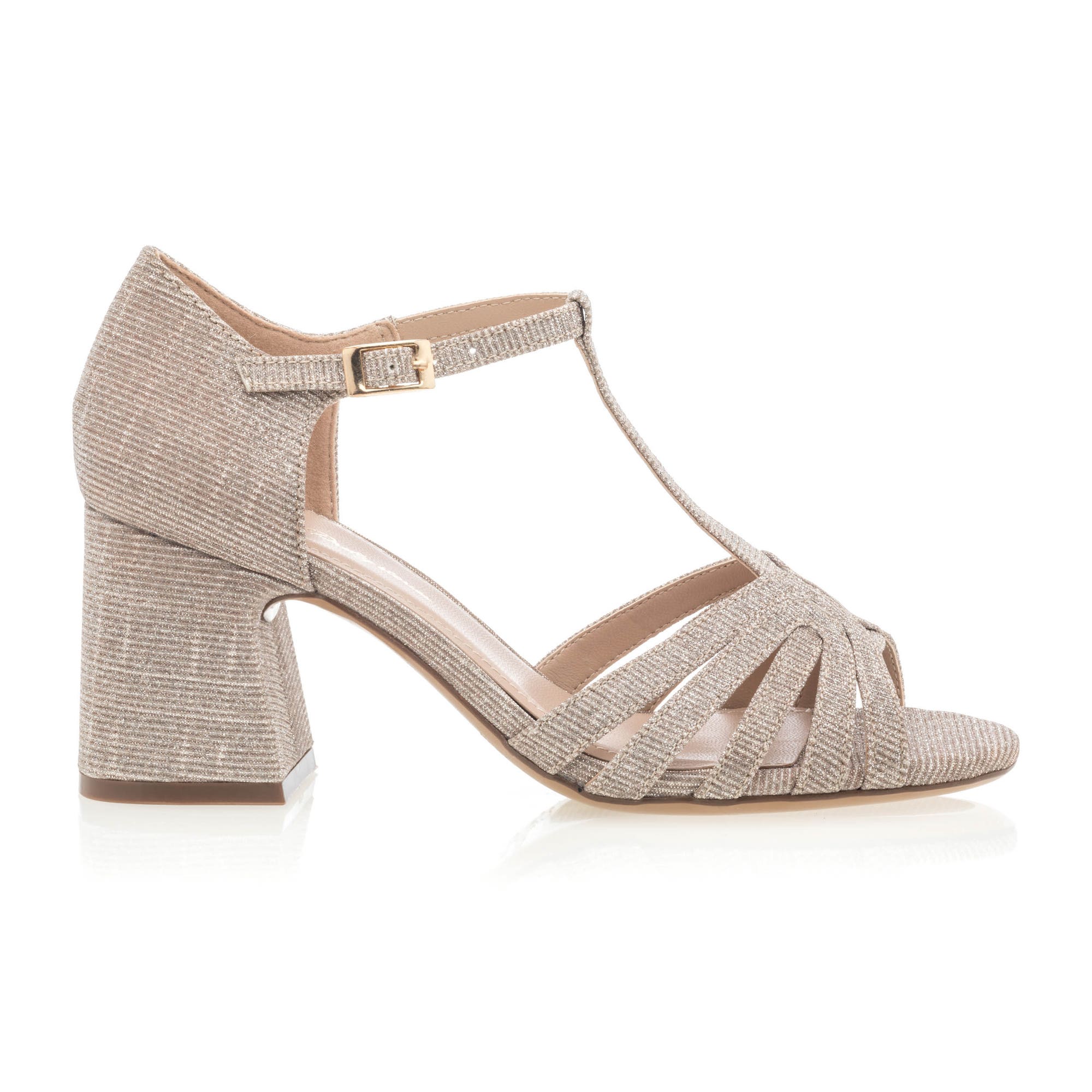 Nu-pieds à talon Femme or