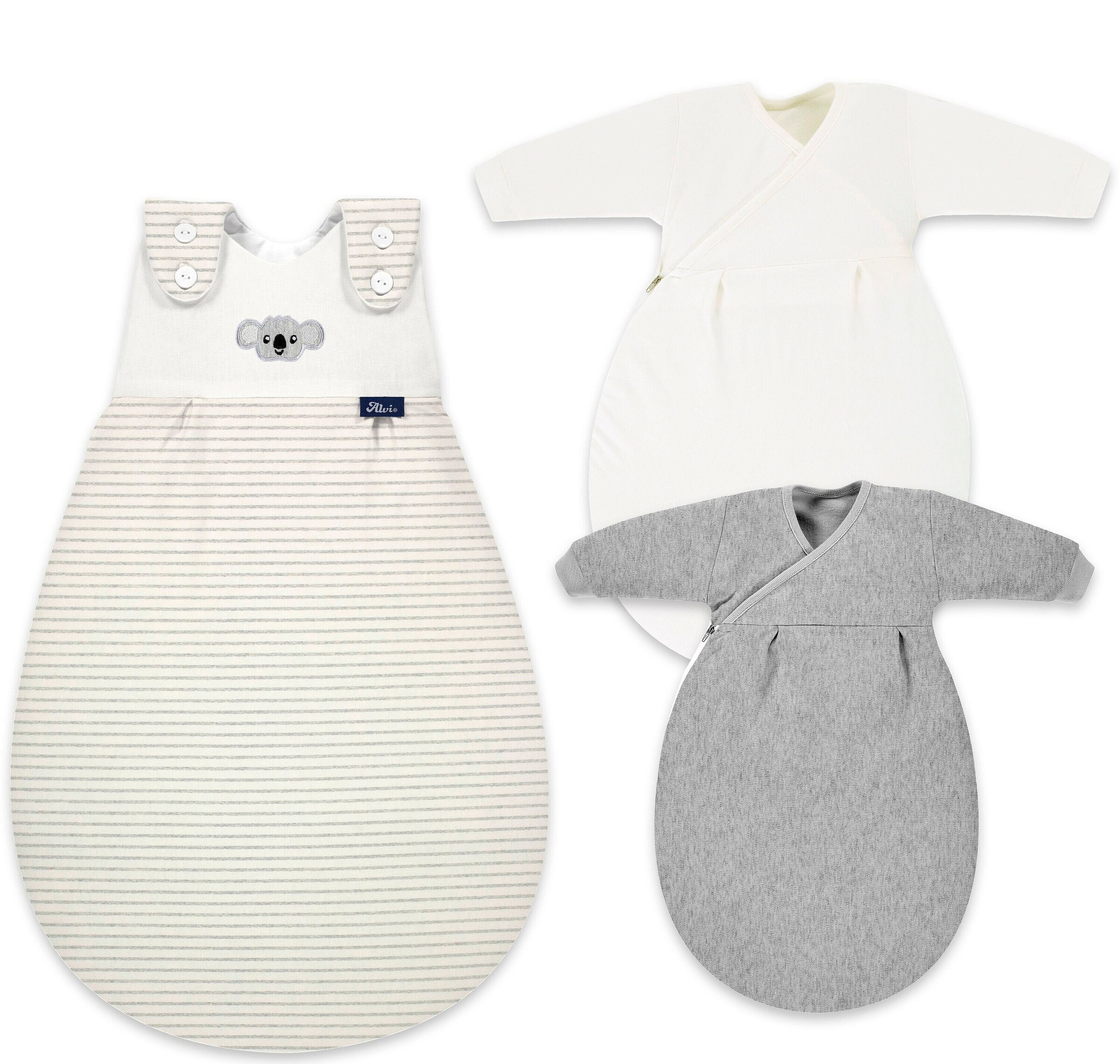 Alvi Baby-Mäxchen® 3tlg. (BIO Baumwolle) - Ringlets Koala gray