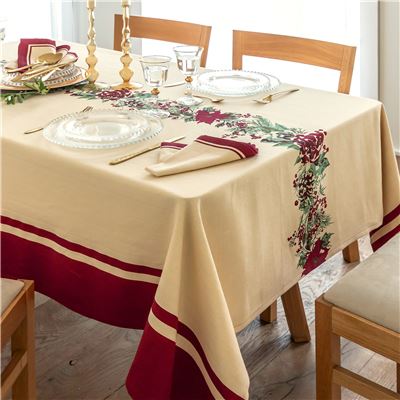 Nappe coton lin motif fêtes