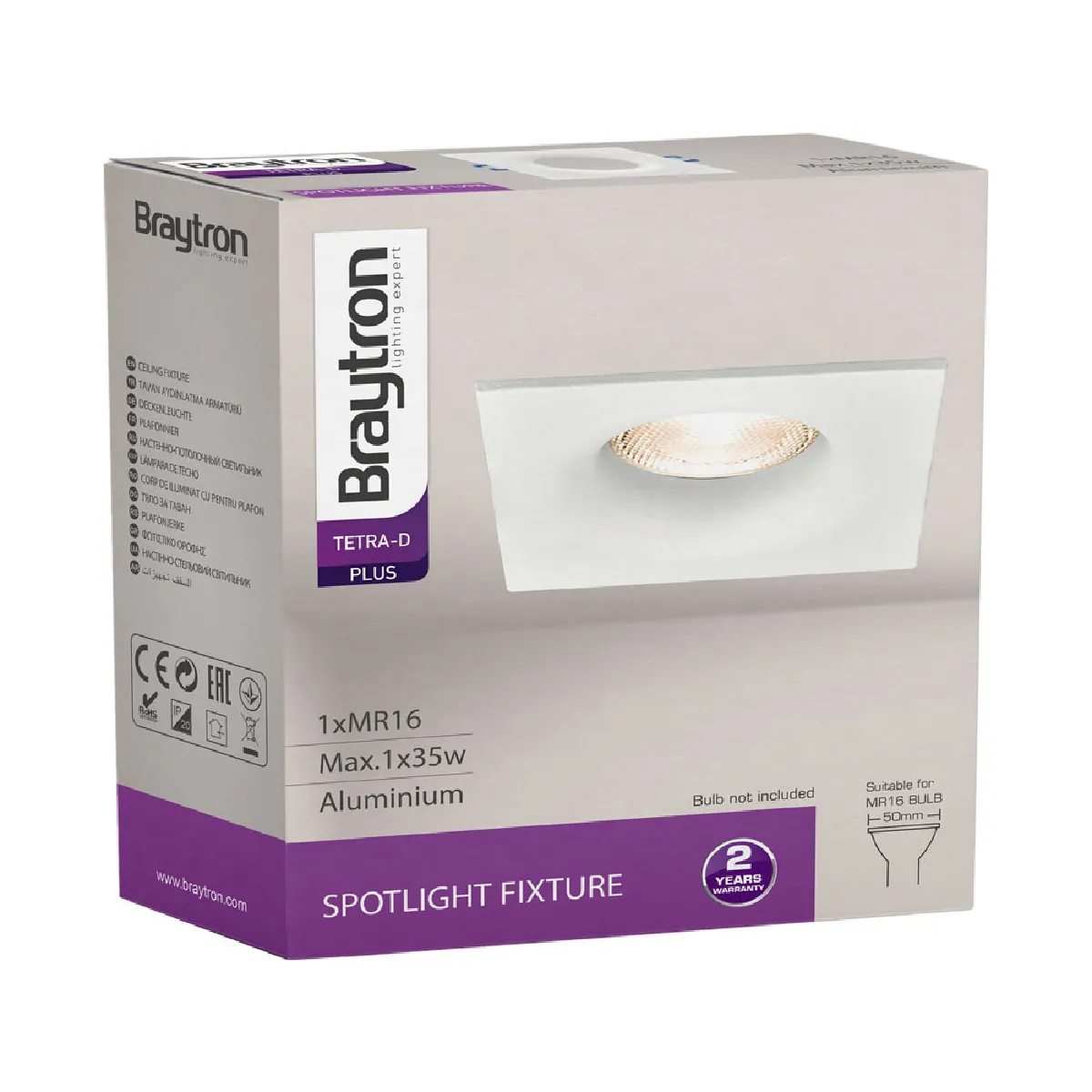 Braytron Fixation Spot Tetra-D Blanc