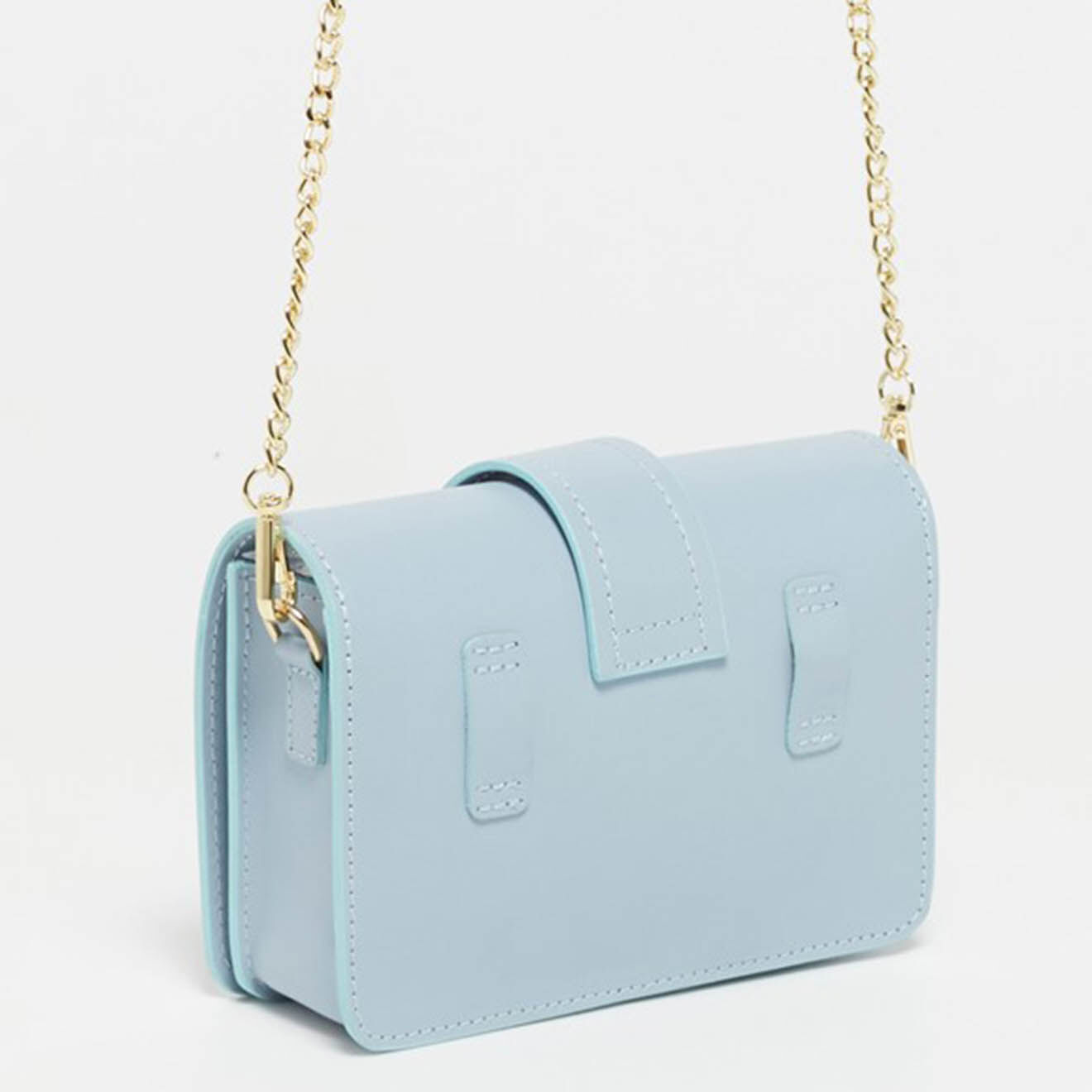 Christian Laurier Sac bandoulière en Cuir Tory bleu clair  - 18x10.5x5 cm