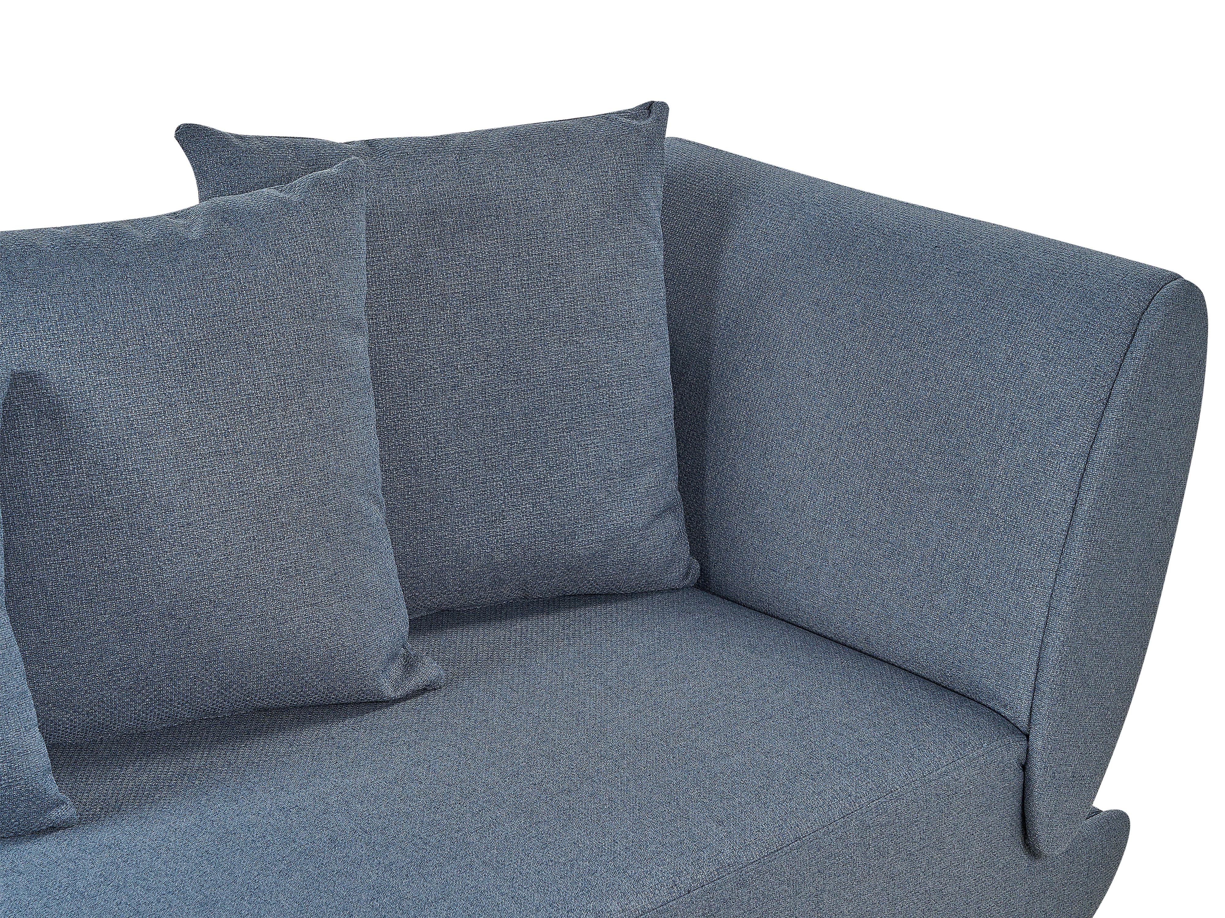 Rechtszijdige chaise longue MERI Kunstlinnen Donkerblauw met opbergruimte