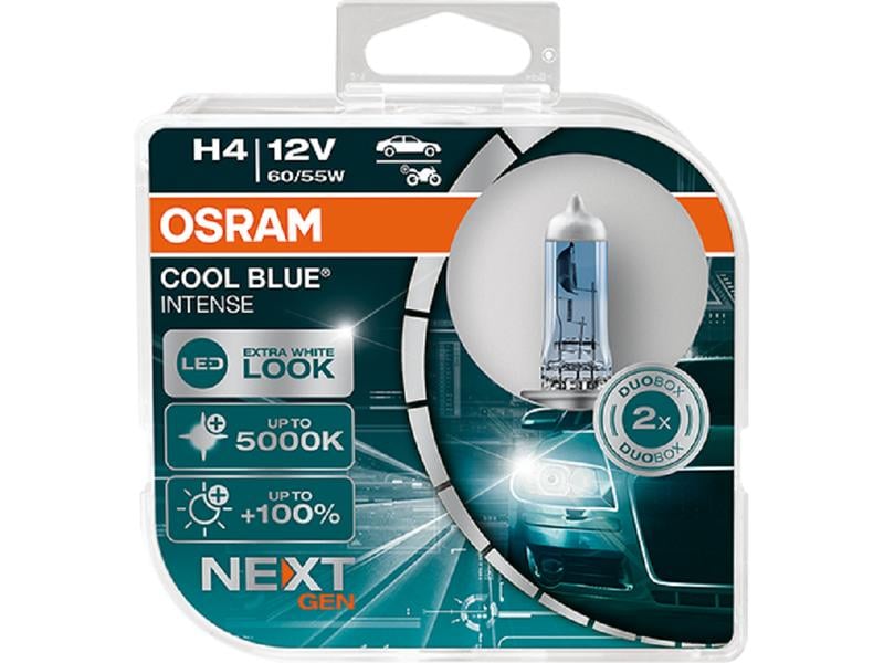 OSRAM Cool Blue Intenste NextGen H4 P43t Motorrad/PKW 12 V Halogen-Scheinwerferlampen