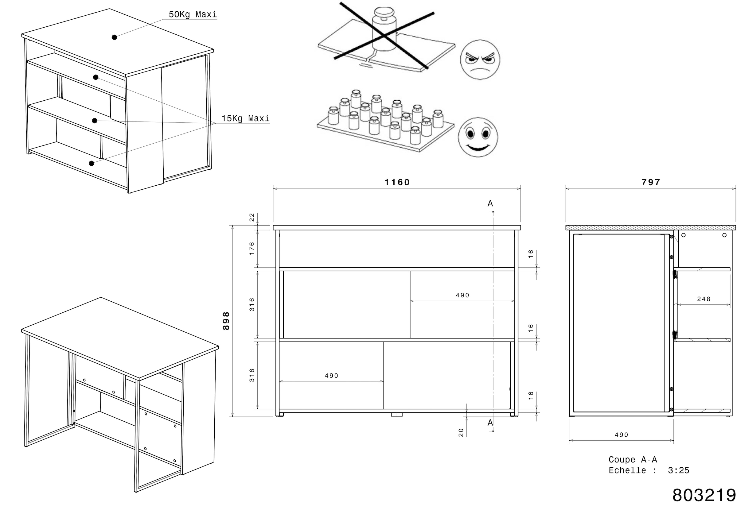 Parisot Küchenregal »Parisot Socool 12, Breite 116 cm« viel Stauraum, Sitzmöglichkeit, vielseitige Einsatzmöglichkeiten, 1 Stk. tlg.