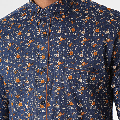 Chemise Manches Longues Bleu Marine