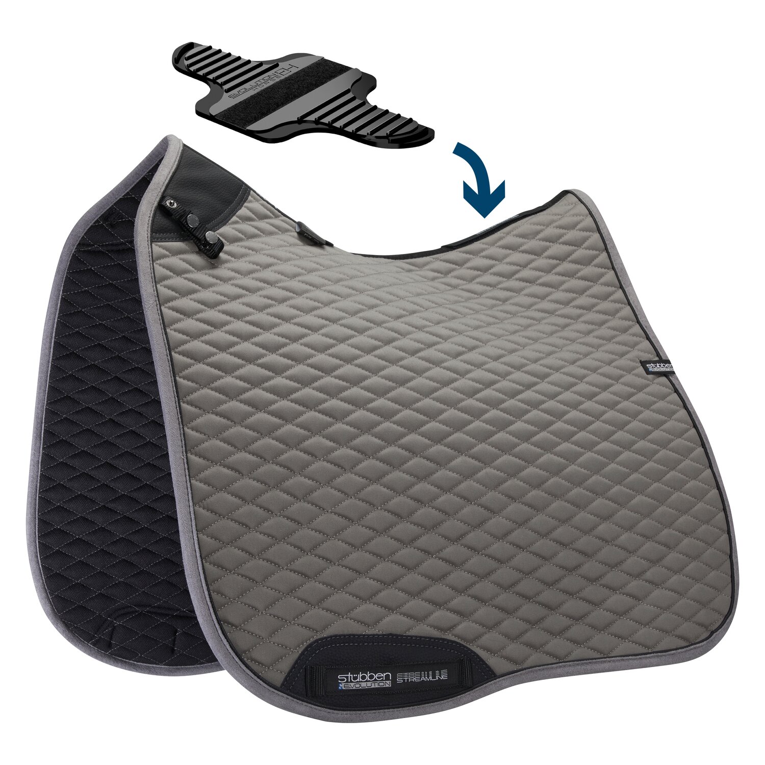 Stübben Dressur-Schabracke Streamline Close Contact  - grau - Warmblut/Dressur