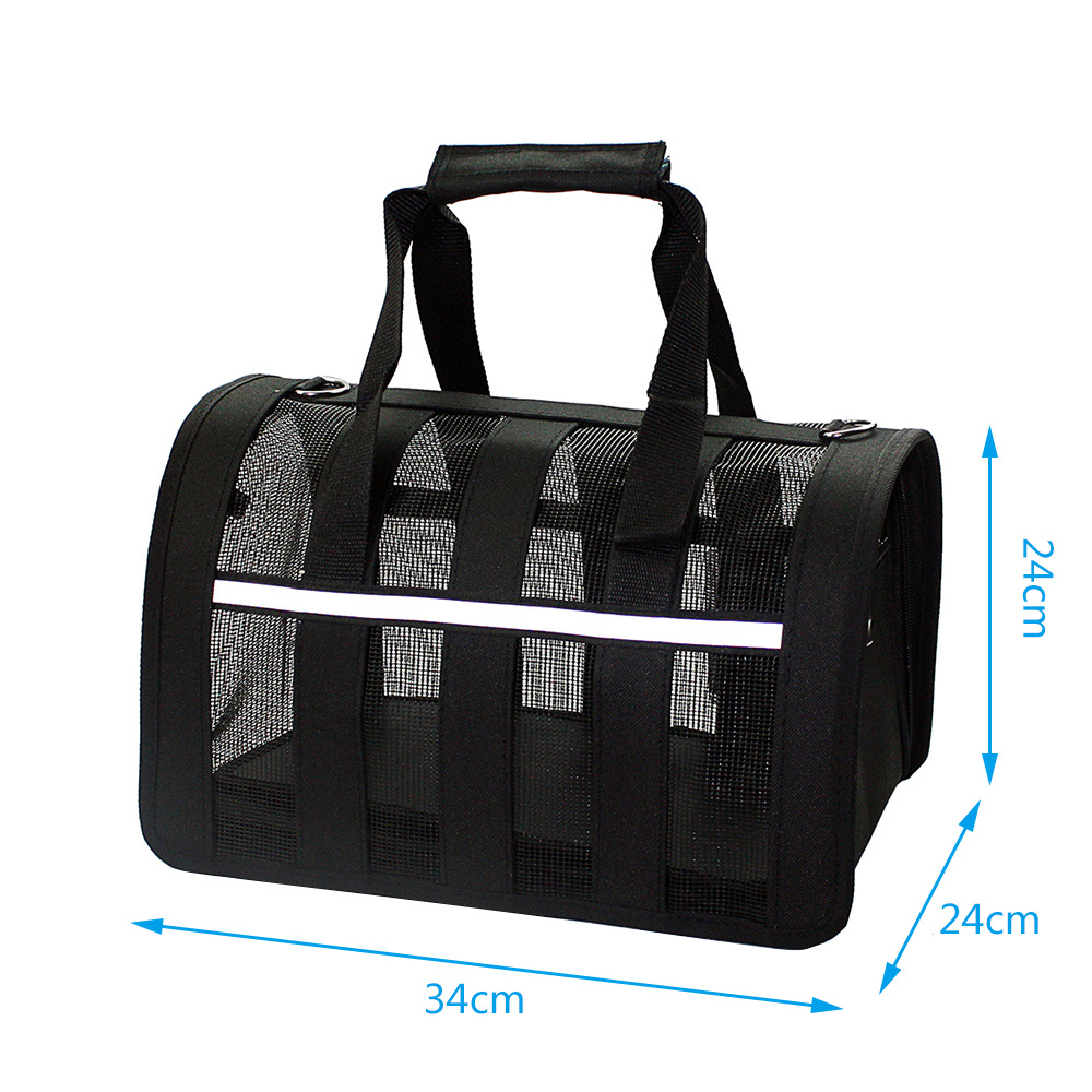 Transportadora portátil, respirável e dobrável para gatos e cães de pequeno porte - perfeita para viagens e atividades ao ar livre. 34 x 24 x 24 cm, cor enviada aleatoriamente.