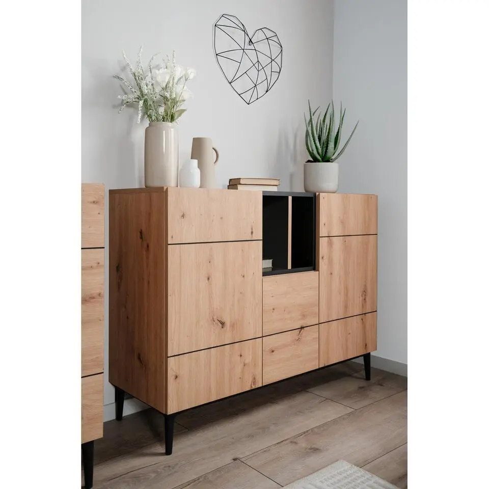 CALICOSY - Dressoir NOLA - Licht hout - 90x120x42 cm