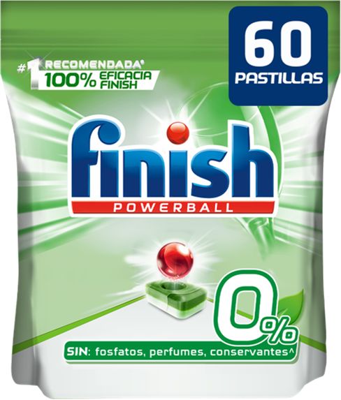 Finish Powerball 0% Pastilhas para lava-louças (60 doses) 17008082