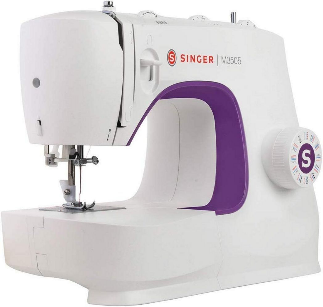 Machine à coudre professionnelle Singer M3505 avec 34 points, utilitaire, élastique, décorative, coud tous les tissus, facile pour les débutants, couture créative, électrique, portable, domestique