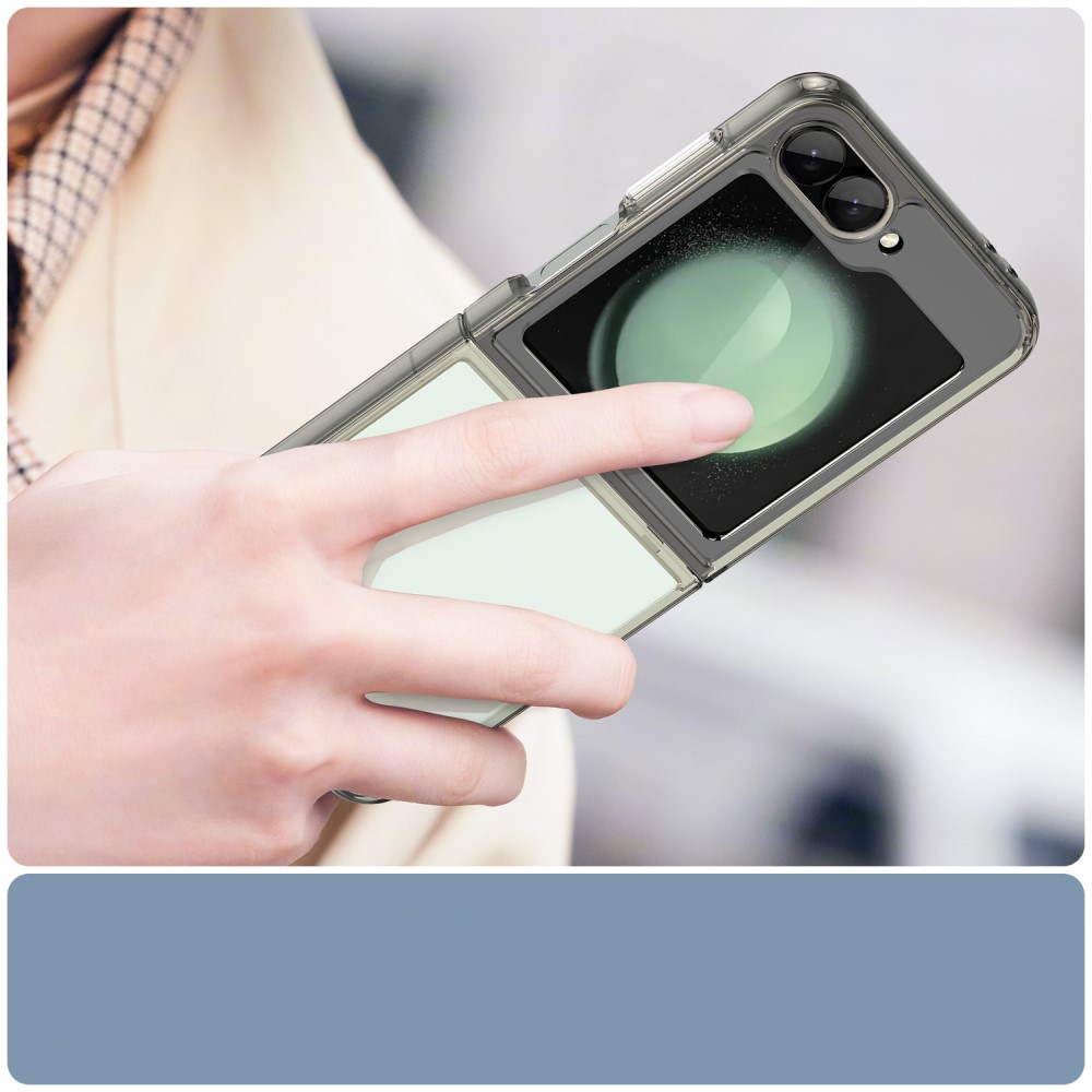 Samsung Galaxy Z Flip7 FE / Z Flip6 Hybrid Hülle TPU Bumper Acryl Rückseite - Grau / Transparent