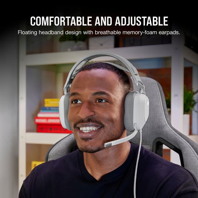 Corsair HS80 RGB USB gaming headset (hvid)