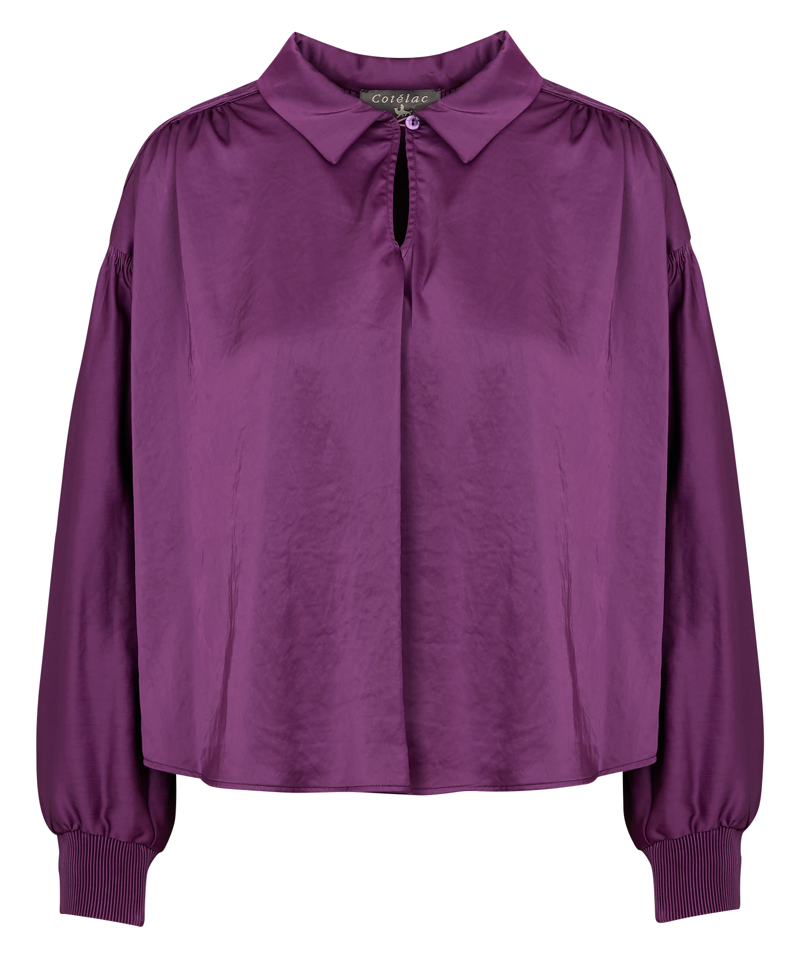 Blouse oversize à col chemise| Violet