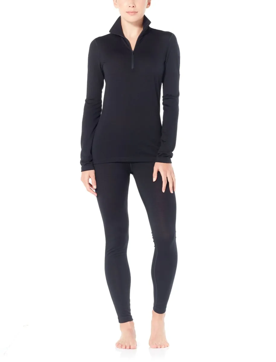 Icebreaker Women's 200 Oasis Longsleeve Half Zip Black