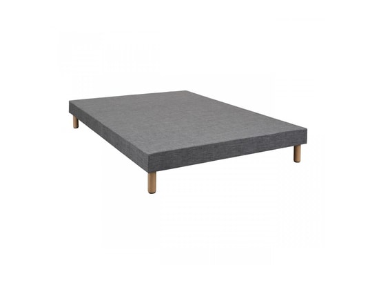 SOMEO - Sommier 120 x 190 Sommier déco tapissier recouvert 13cm gris 120 x 190