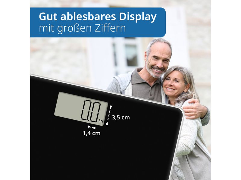 ADE Personenwaage Amina Schwarz Digitale Körperwaage in modernem Design