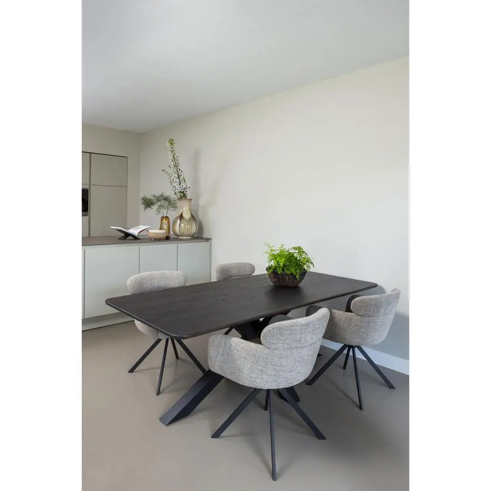 WOOOD Tablo Kruispoot - Metaal - Zwart - 72x159x77