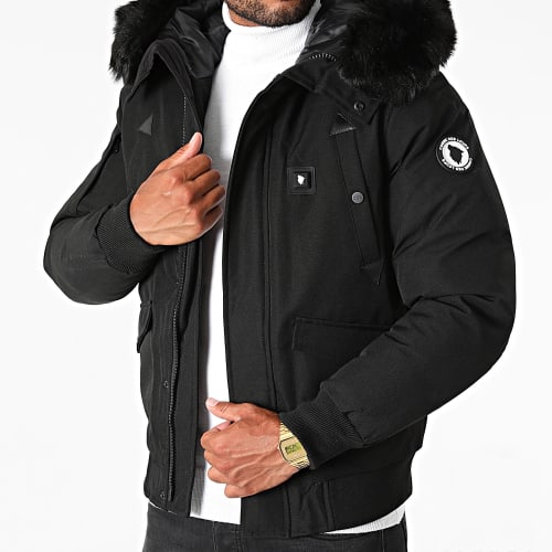 Parka Fourrure Chauffante Slim Fit Chicago Premium Noir