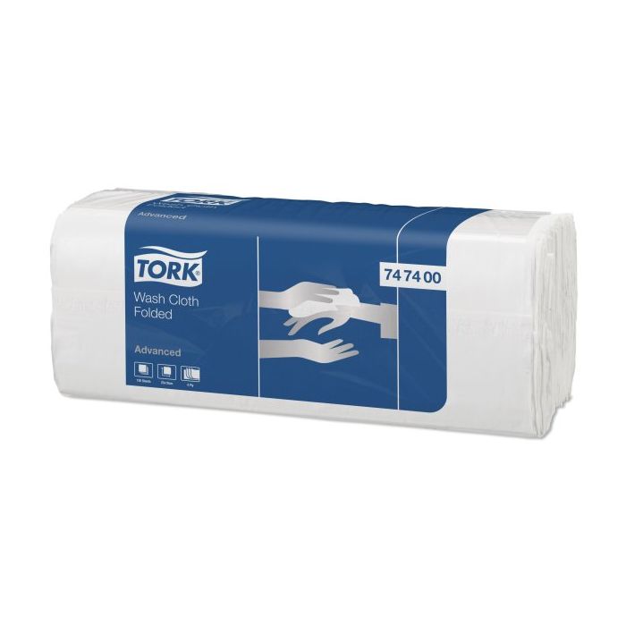 Tork 747400 Advanced waslap vouw wit 4-laags, 19 x 25 cm H3, ds à 2400 stuks, 20x120 (747400)