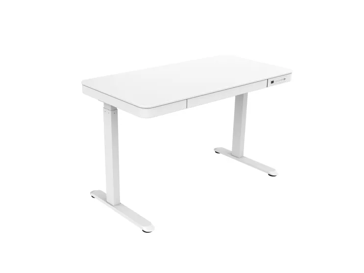 Tuckano Elektrisk højdejusterbart skrivebord ET119W-C BI hvid, Hvid, 50 kg, 720 - 1220 mm, Træ, Rektangulær form, Stål