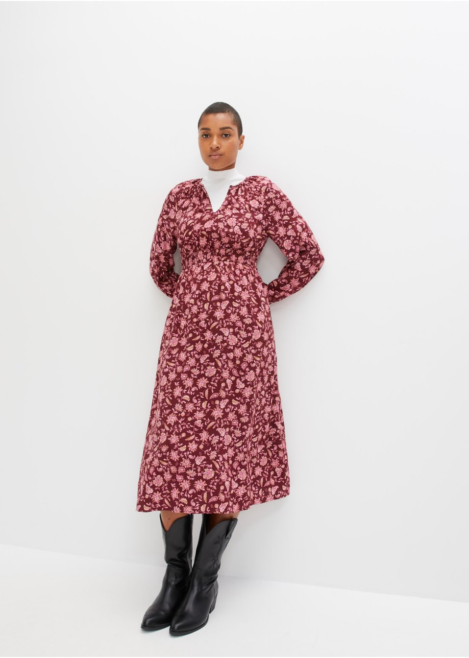 Robe midi à imprimé
