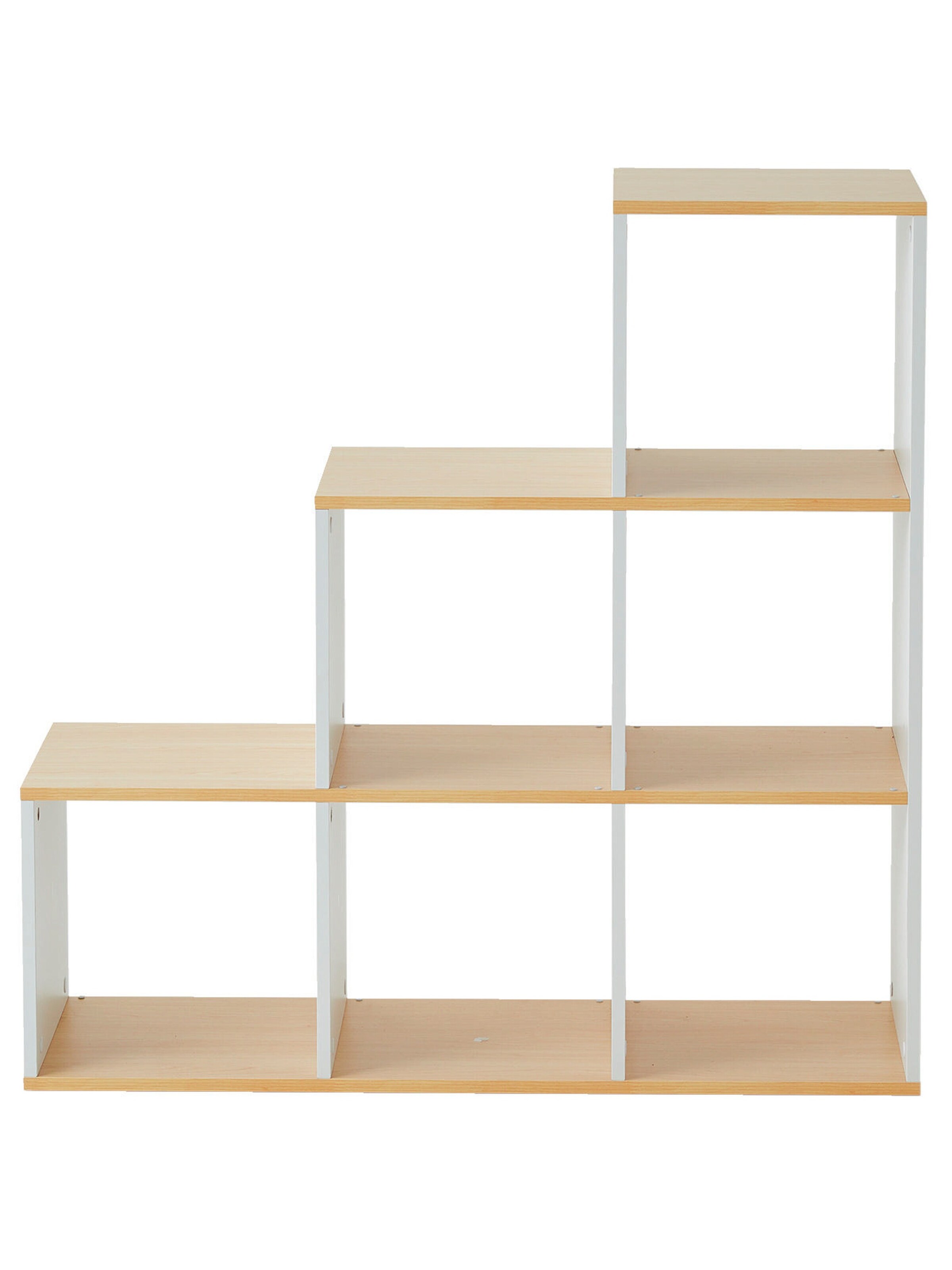 Vertbaudet Kinderzimmer Stufenregal, 6 Fächer weiß/natur