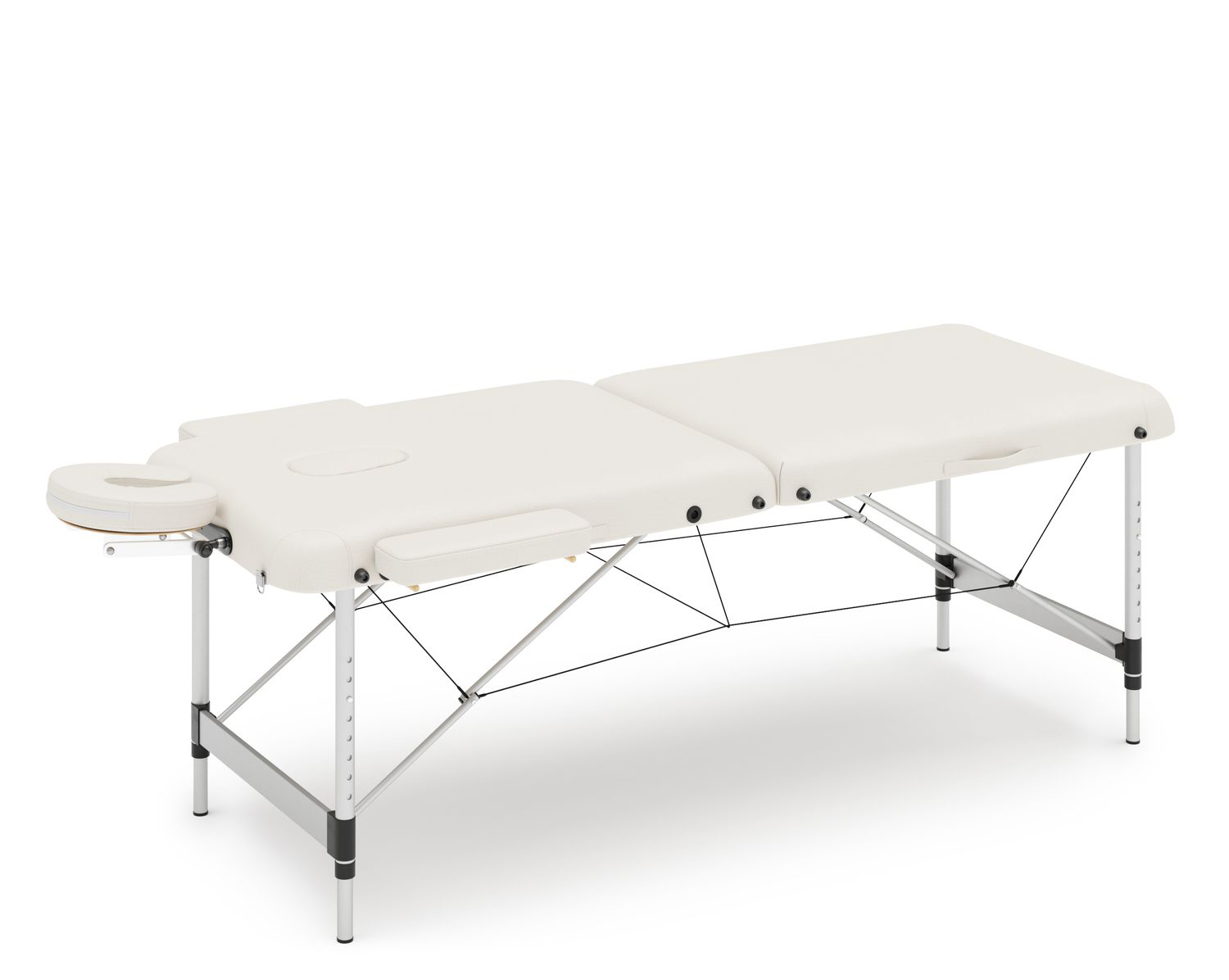 Massageliege 2-Zonen Alu weiss