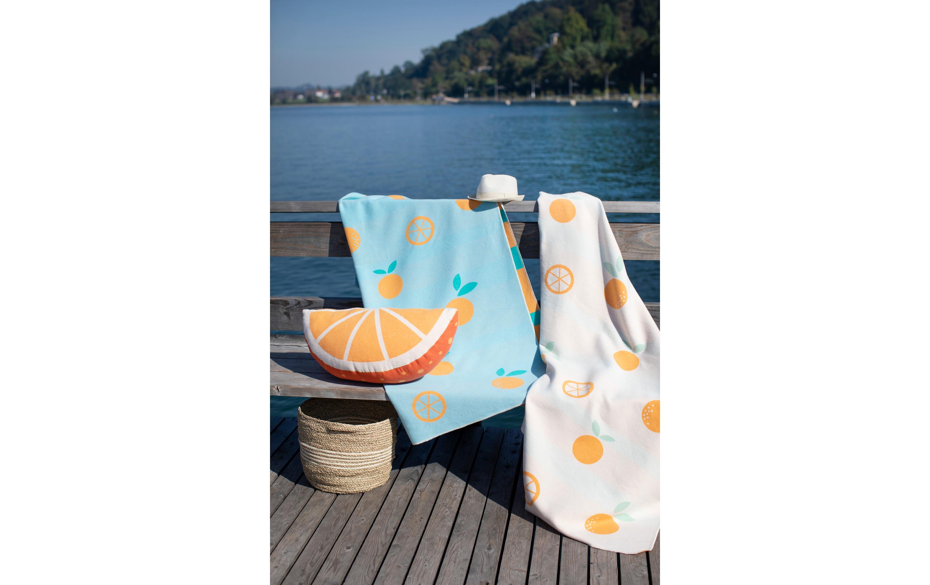 Tagesdecke Silvretta Orange 140 x 200 cm, Blau/OrangeSommerdecke