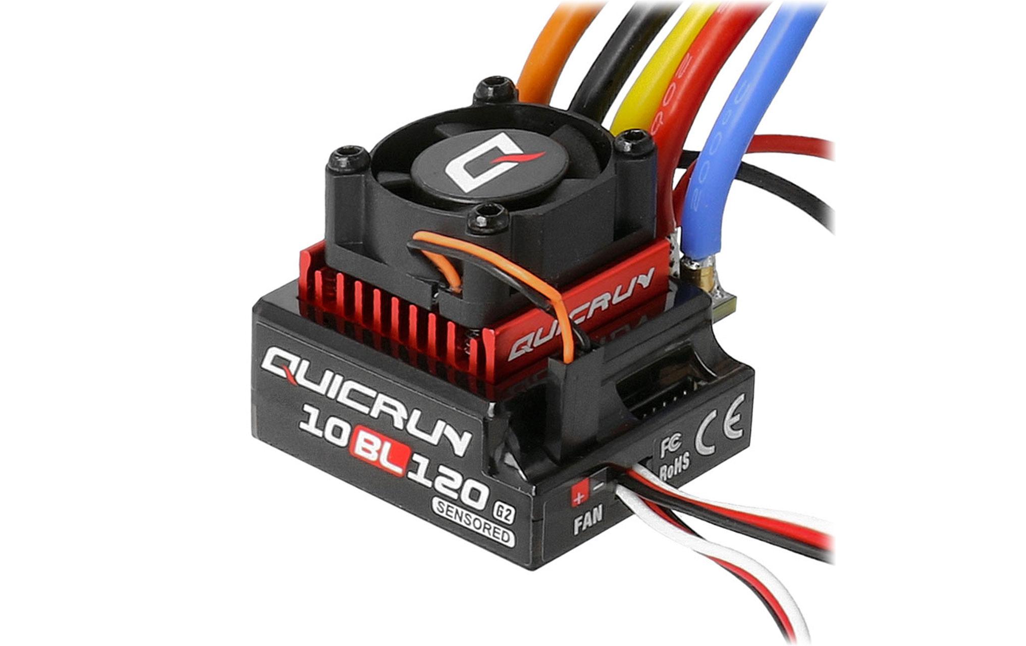 Brushless Regler QuicRun 10BL120 G2 120A, Sensored, 2-3SBrushless Sensored ESC für RC-Fahrzeuge im Massstab 1:10