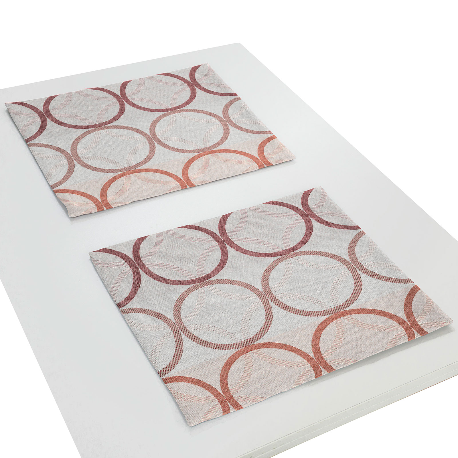 2er Tischset mit Kuvertsaum ZIRBELLO - terra - 40x35 cm