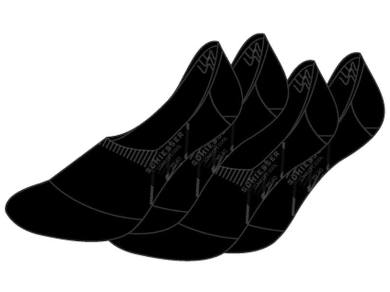 SCHIESSER In-Shoe Socken Herren 2-er Pack, Schwarz, 43 - 44 Schwarze Inshoe-Socken für Herren im Doppelpack