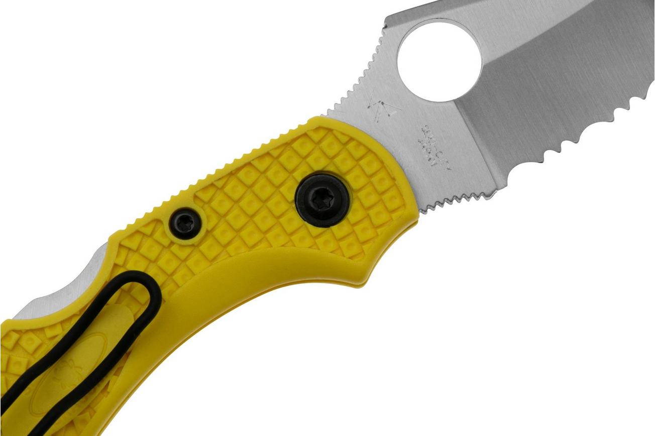 Spyderco Dragonfly 2 Salt H-2 C28SYL2 Yellow FRN, serrated zakmes