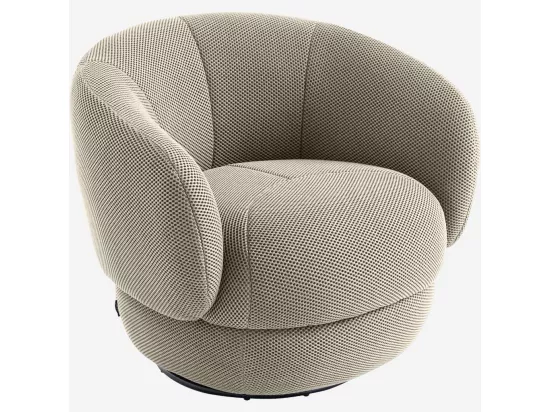 HABITAT - Fauteuil pivotant en tissu 3D - Sable - Somio
