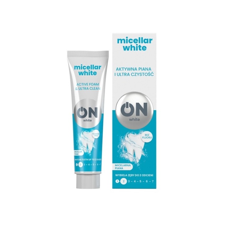 ON WHITE MICELLAR WHITE Zahnpasta ohne Fluorid mit mizellarem Schaum 75 ml