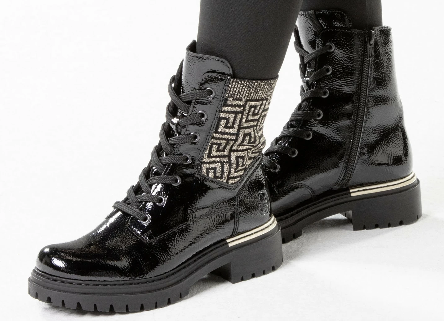 Rieker Schnür-Stiefelette aus Knautschlack