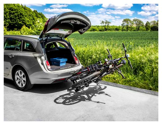 Porte-Vélos sur Boule d'Attelage Eufab Finch Prise 13 Broches - 2 Vélos (Compatible E-Bikes) Noir Argent