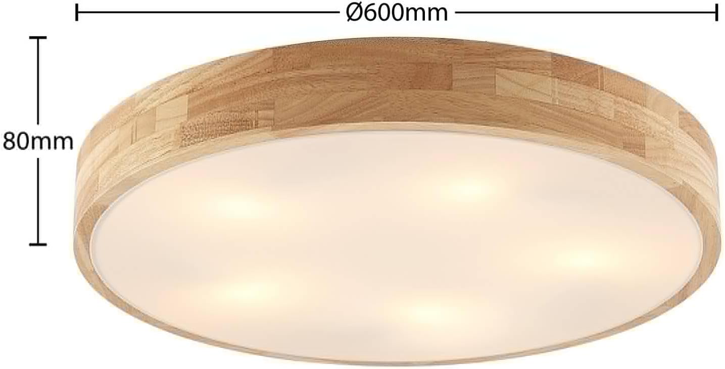 Lindby Deckenlampe Tanju (Landhaus, Vintage Rustikal) aus Holz (5 flammig E27) - Deckenleuchte Lampe Wohnzimmerleuchte