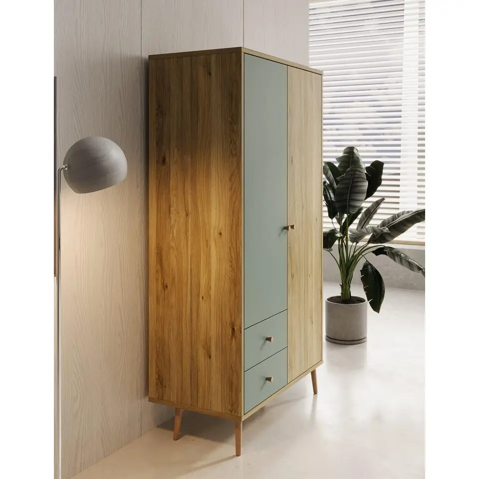 Meubella - Kledingkast Wally - Groen - 95 cm