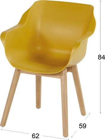 Hartman kuipstoel Sophie geel / teak