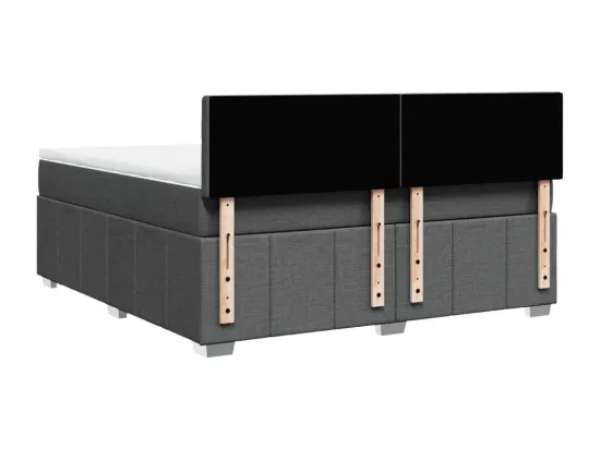 Sommier à lattes de lit avec matelas Gris foncé 180x200cm Tissu