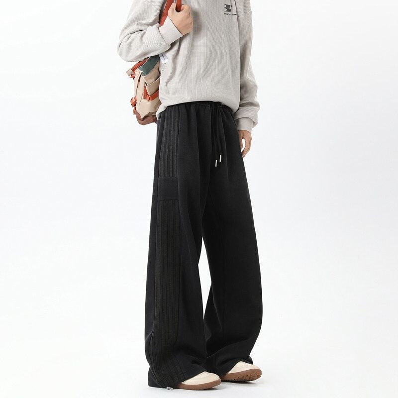 Kimeya - Hoge taille effen wijde joggingbroek