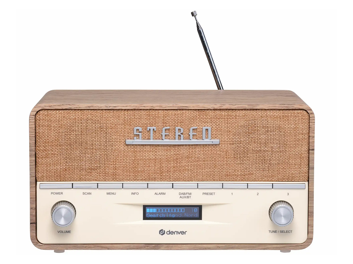 Denver DAB36 DAB+/FM Bluetooth Radio - Lightwood