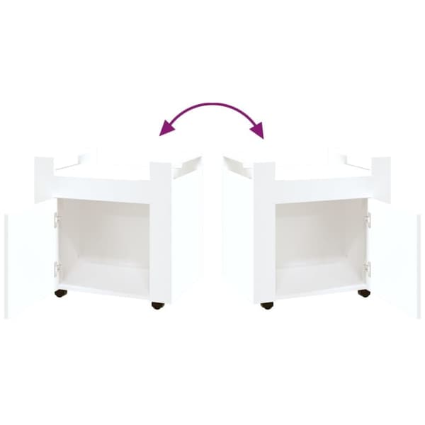 vidaXL Tralle til skrivebord hvit 60x45x60 cm konstruert tre