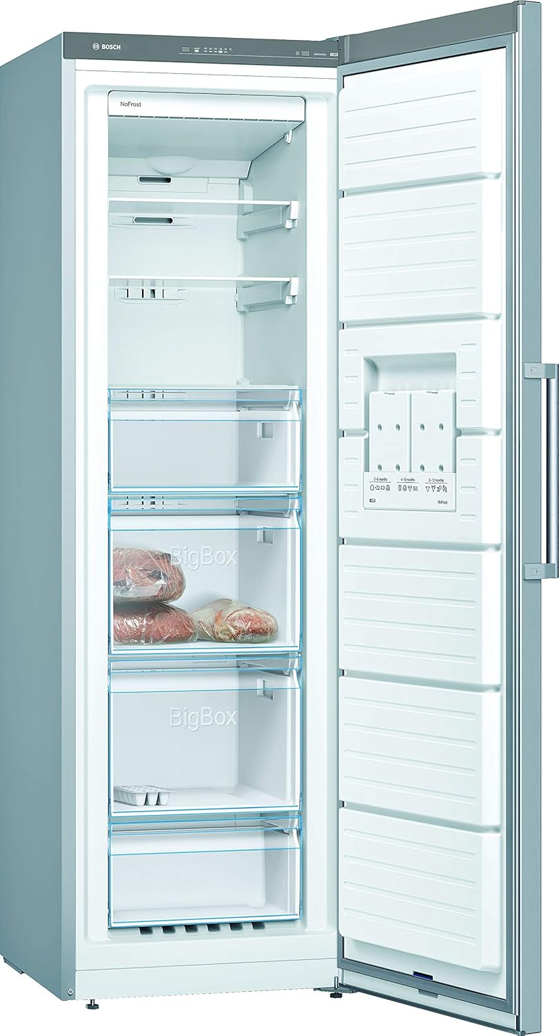 Bosch GSN36VLEP, Congélateur pose-libre, Série 4, 242 L, 4 tiroirs de congélation, 186 x 60 cm, Inox